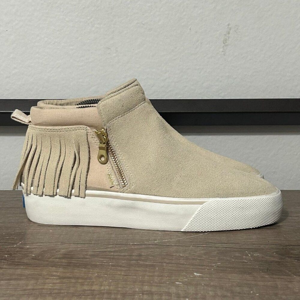 Keds Cooper Zip Fringe Suede Women’s Rain Boots Shoes Size 9.5 Beige - Picture 3 of 8